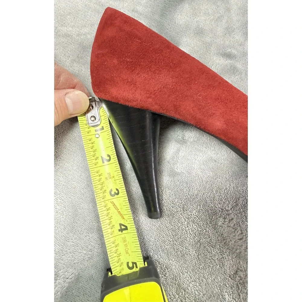 Style&co.‎ Shoes Womens Size 7.5 Red Leather Celine Peep Toe Pump Heels